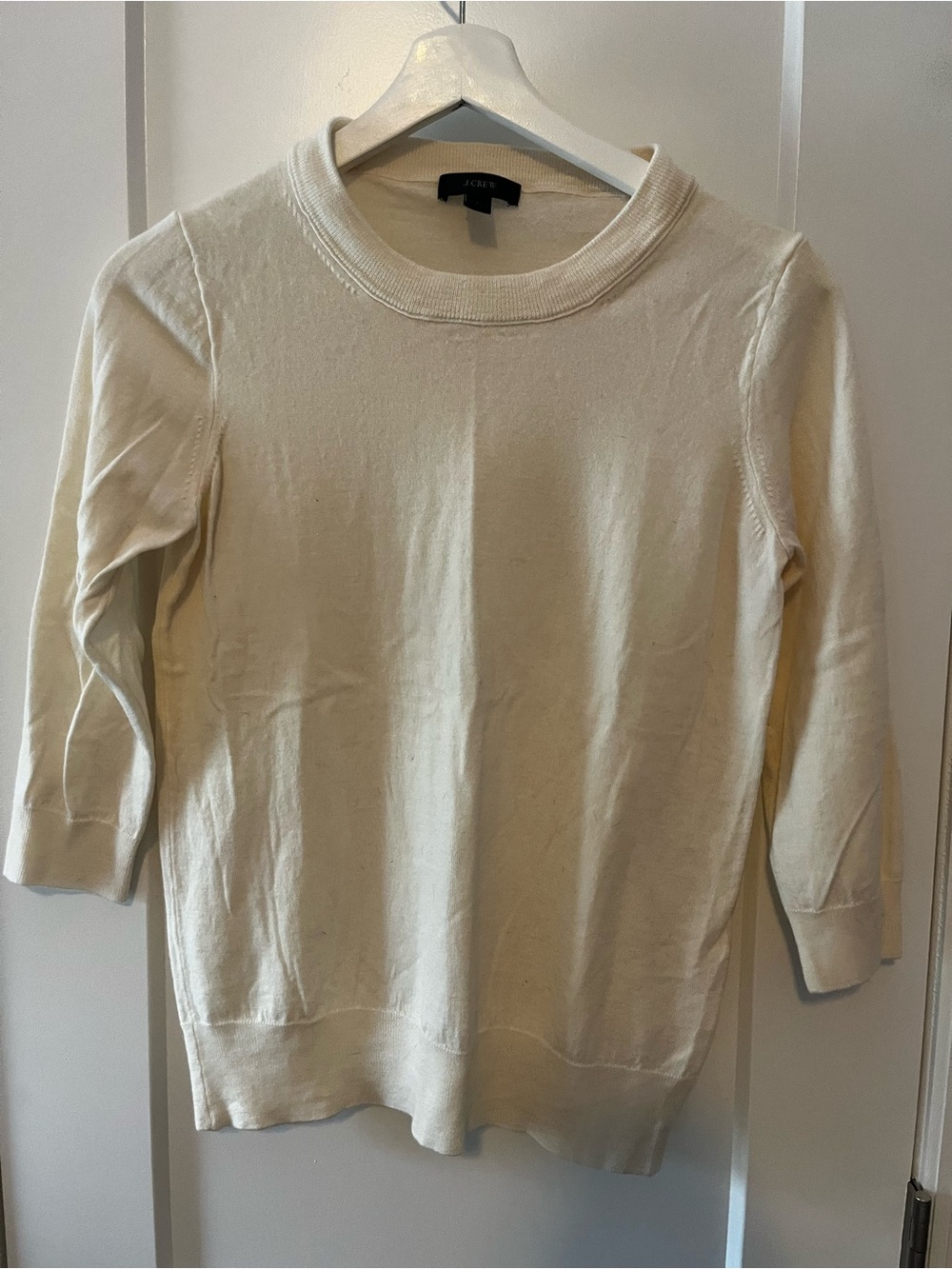 J. Crew Cream Scoopneck Lightweight Sweater